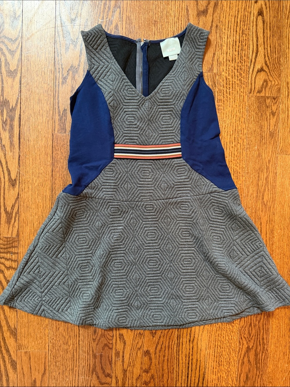 Maeve Anthropologie petite Ludlow quilted jersey jumper mini dress